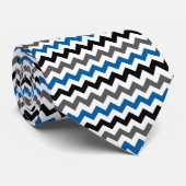 Chevron Pattern Background Blue Grey Black White Stropdas (Opgerold)