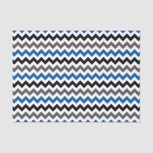 Chevron Pattern Background Blue Grey Black White Tissuepapier (Voorkant)
