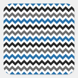 Chevron Pattern Background Blue Grey Black White Vierkante Sticker