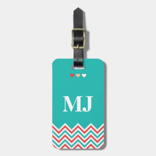 Chevron Pattern Bagagelabel met Funny Quotes