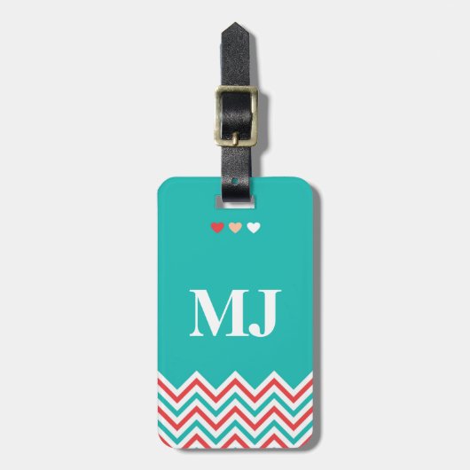 Chevron Pattern Bagagelabel met Funny Quotes (Voorkant verticaal)