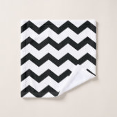 Chevron Pattern Black and White Bad Handdoek (Wasdoekje)