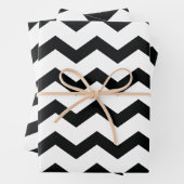 Chevron Pattern Black and White Inpakpapier Vel (In situ)