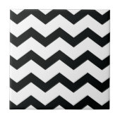 Chevron Pattern Black and White Tegeltje (Voorkant)