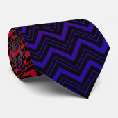 Chevron Pattern Black Red Blue Stropdas (Opgerold)