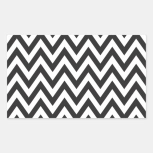 Chevron Pattern Black White Geometric Art Design Rechthoekige Sticker