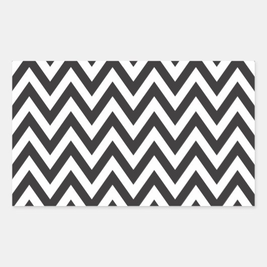 Chevron Pattern Black White Geometric Art Design Rechthoekige Sticker (Voorkant)