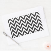 Chevron Pattern Black White Geometric Art Design Rechthoekige Sticker (Envelop)