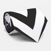 Chevron Pattern Black White Geometric Art Design Stropdas (Opgerold)
