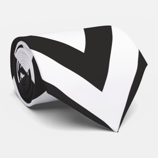 Chevron Pattern Black White Geometric Art Design Stropdas (Opgerold)