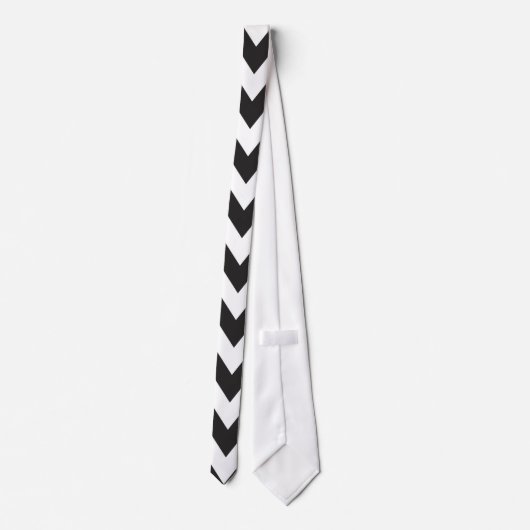 Chevron Pattern Black White Geometric Art Design Stropdas (Achterkant)