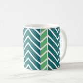 Chevron Pattern Blauwgroen Koffiemok (Voorkant rechts)
