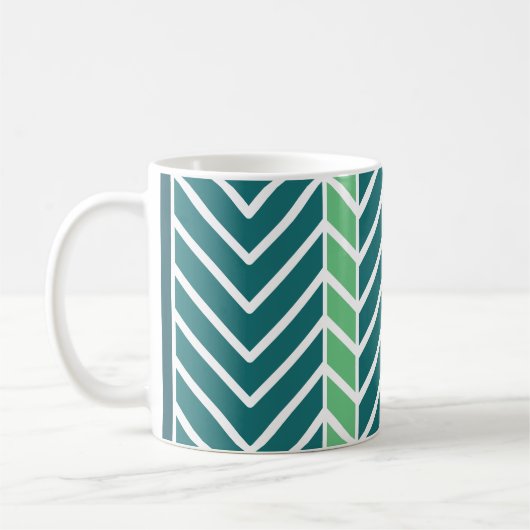 Chevron Pattern Blauwgroen Koffiemok (Links)