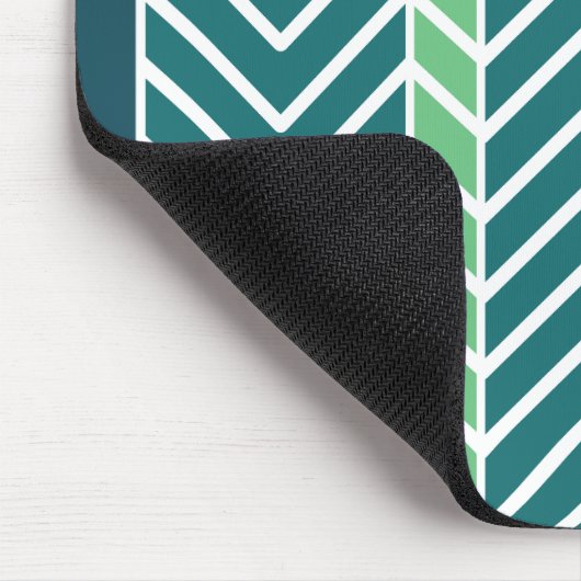 Chevron Pattern Blauwgroen Muismat (Hoek)