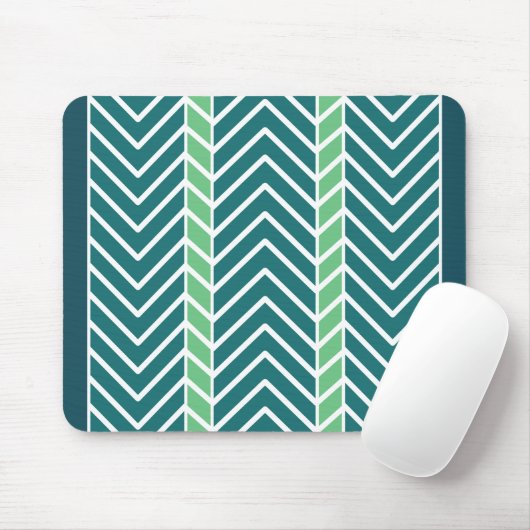 Chevron Pattern Blauwgroen Muismat (Met muis)