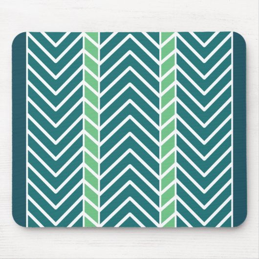Chevron Pattern Blauwgroen Muismat (Voorkant)