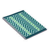 Chevron Pattern Blauwgroen Notitieboek (Rechterzijde)