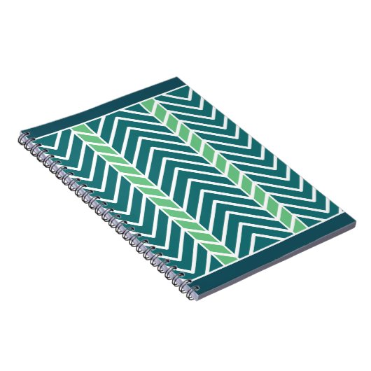 Chevron Pattern Blauwgroen Notitieboek (Rechterzijde)