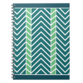 Chevron Pattern Blauwgroen Notitieboek (Voorkant)