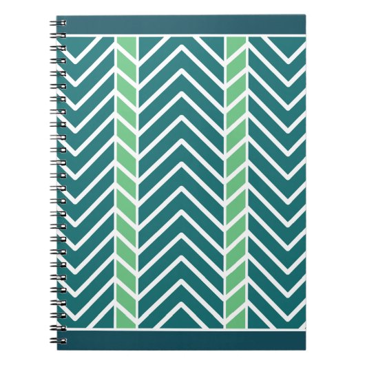 Chevron Pattern Blauwgroen Notitieboek (Voorkant)