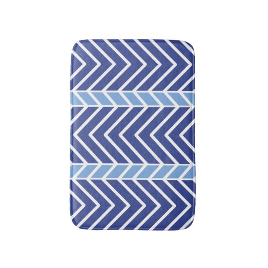 Chevron Pattern Blue Badmat (Voorkant Verticaal)