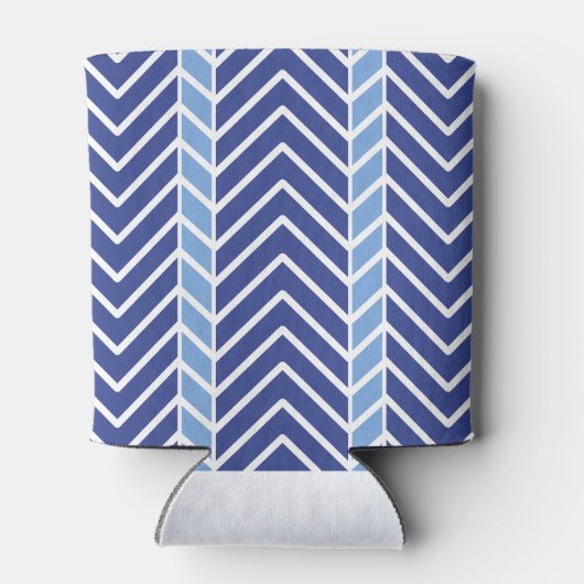 Chevron Pattern Blue Blikjeskoeler (Achterkant)