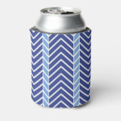 Chevron Pattern Blue Blikjeskoeler (Blikje Achterkant)