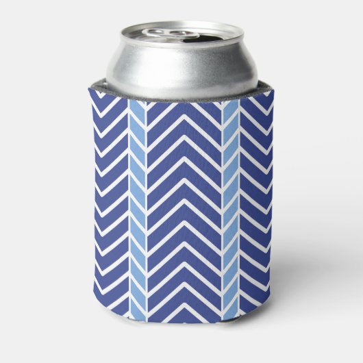 Chevron Pattern Blue Blikjeskoeler (Blikje Achterkant)