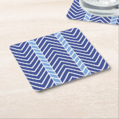 Chevron Pattern Blue Kartonnen Onderzetters (Schuin)