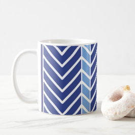 Chevron Pattern Blue Koffiemok