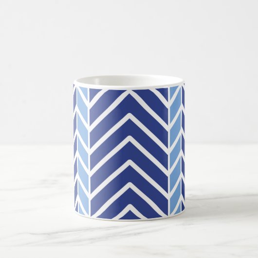 Chevron Pattern Blue Koffiemok (Center)