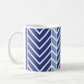 Chevron Pattern Blue Koffiemok (Links)