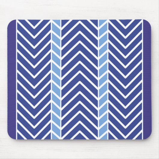 Chevron Pattern Blue Muismat (Voorkant)
