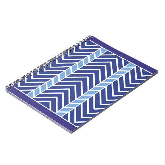 Chevron Pattern Blue Notitieboek (Linkerzijde)