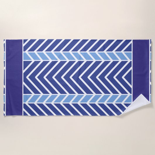 Chevron Pattern Blue Strandlaken (Voorkant)