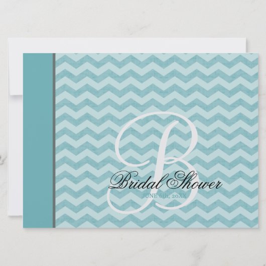 Chevron Pattern Bracket Lijst Blauwgroen Vrijgezel Kaart (Achterkant)