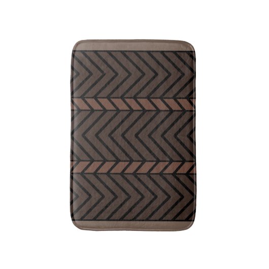 Chevron Pattern Brown Badmat (Voorkant Verticaal)