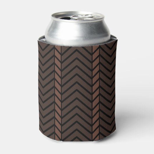 Chevron Pattern Brown Blikjeskoeler (Blikje Voorkant)