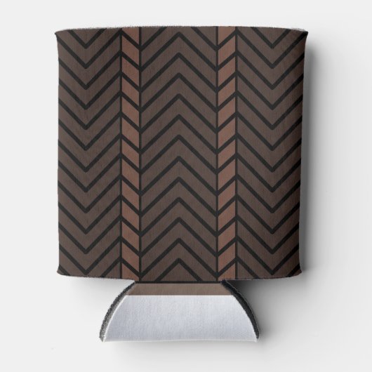 Chevron Pattern Brown Blikjeskoeler (Voorkant)