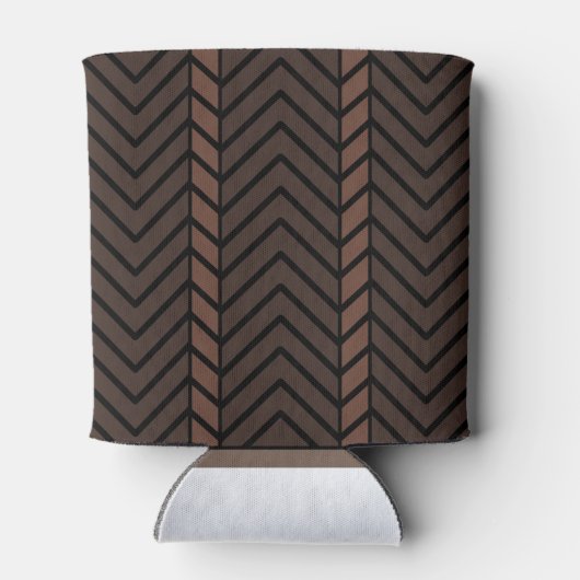 Chevron Pattern Brown Blikjeskoeler (Achterkant)