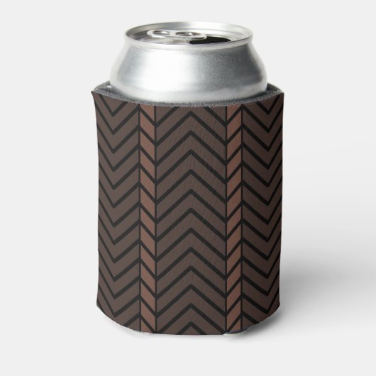 Chevron Pattern Brown Blikjeskoeler (Blikje Achterkant)