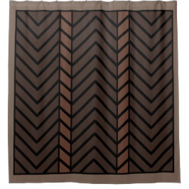 Chevron Pattern Brown Douchegordijn
