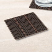 Chevron Pattern Brown Kartonnen Onderzetters (Schuin)
