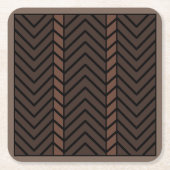 Chevron Pattern Brown Kartonnen Onderzetters (Voorkant)