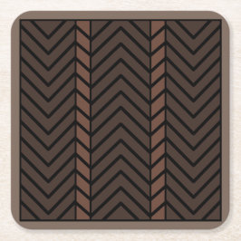 Chevron Pattern Brown Kartonnen Onderzetters