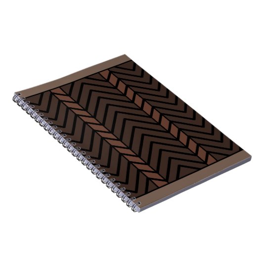 Chevron Pattern Brown Notitieboek (Rechterzijde)