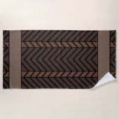 Chevron Pattern Brown Strandlaken (Voorkant)