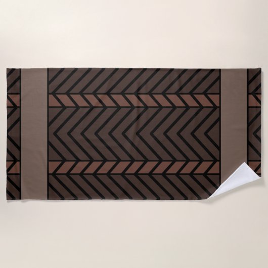 Chevron Pattern Brown Strandlaken (Voorkant)