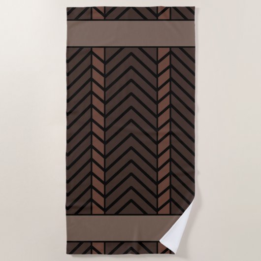 Chevron Pattern Brown Strandlaken (Voorkant)