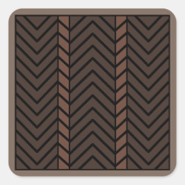 Chevron Pattern Brown Vierkante Sticker